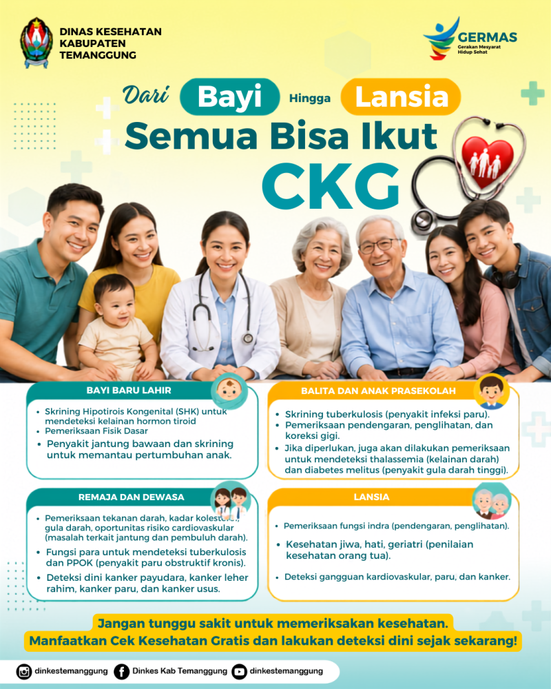 Dari Bayi Hingga Lansia, Semua Bisa Ikut CKG!