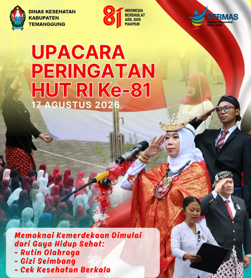 Upacara Peringatan HUT RI-81 di Dinas Kesehatan Kabupaten Temanggung